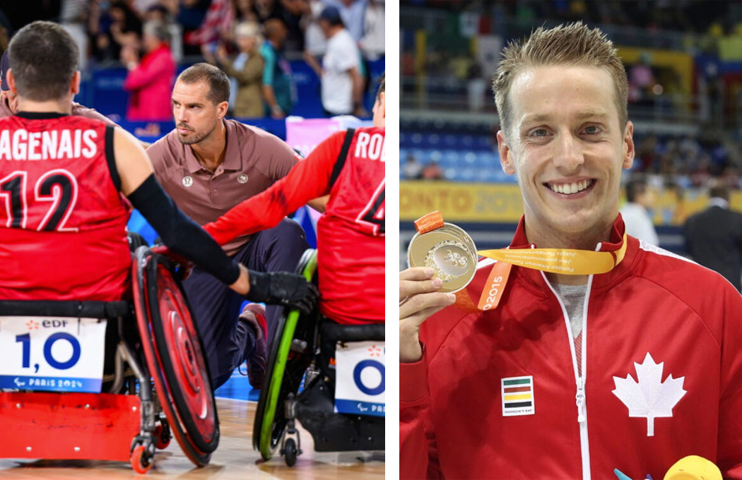 Patrick Côté aux Jeux de Paris et Jean-Michel Lavallière aux Jeux parapanaméricains ​​​​​​​de Toronto en 2015. (photos CPC)